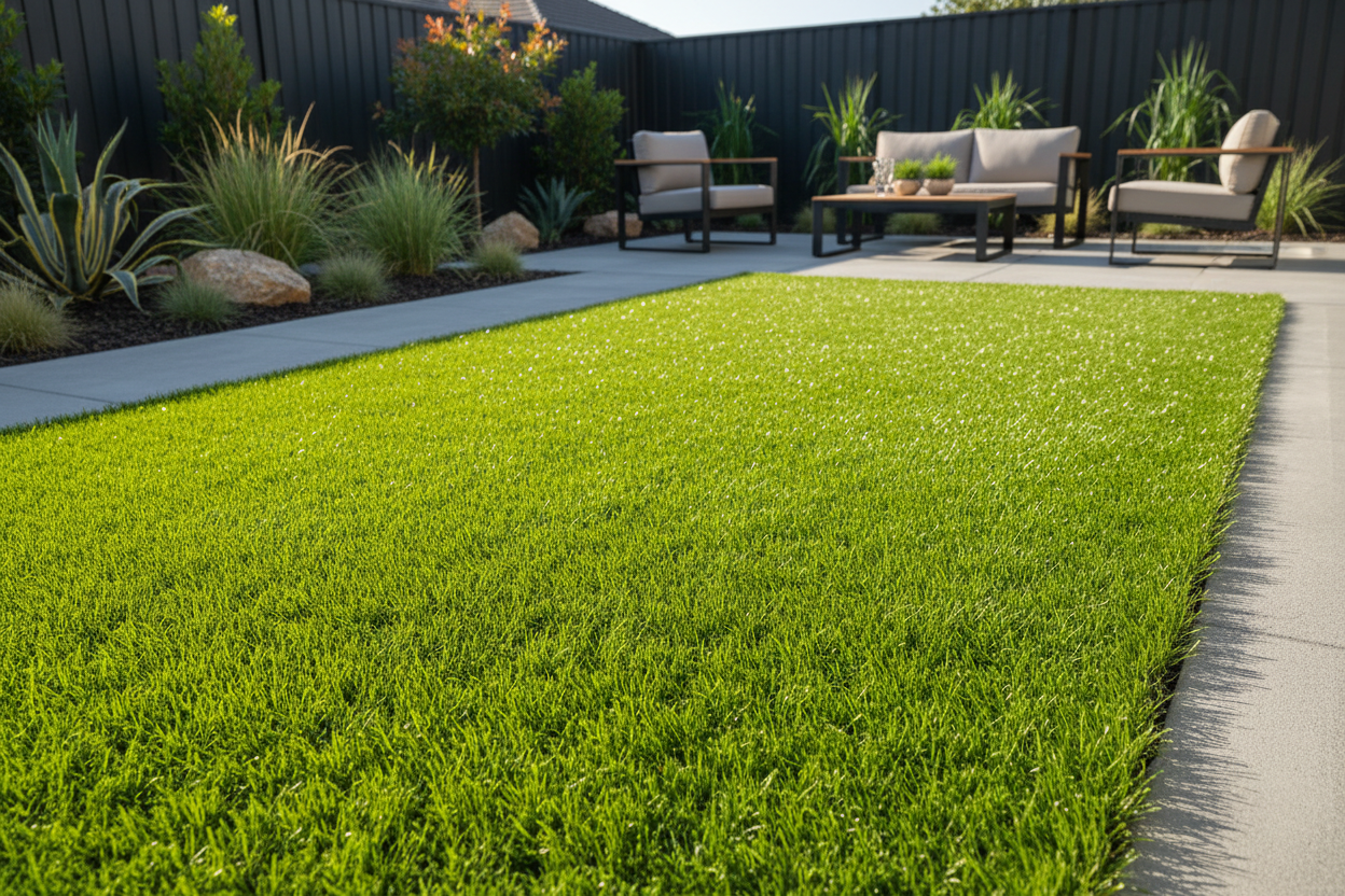 50-mm Imported Artificial Grass Turf in beautiful outdoor setting