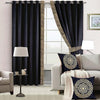 Luxury Velvet Curtains Side Border Black & Copper
