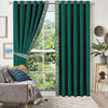 Luxury Velvet Curtains Side Border – Green & White